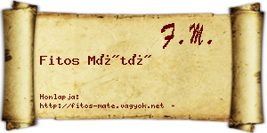 Fitos Máté névjegykártya