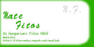 mate fitos business card